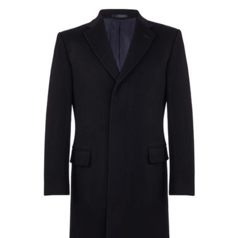 TM Lewin Chesterfield overcoat Navy size 36S
